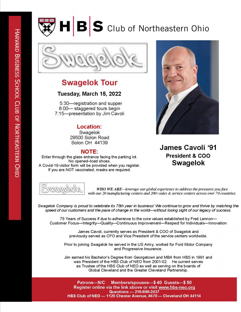 HBS Club To Tour SWAGELOK | The Harvard Business School Club Of ...